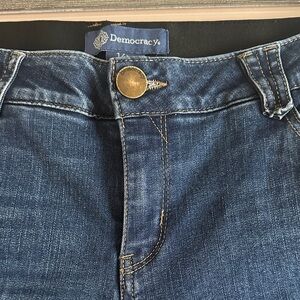 Democracy Classic Blue Jeans with Gold Button plus size